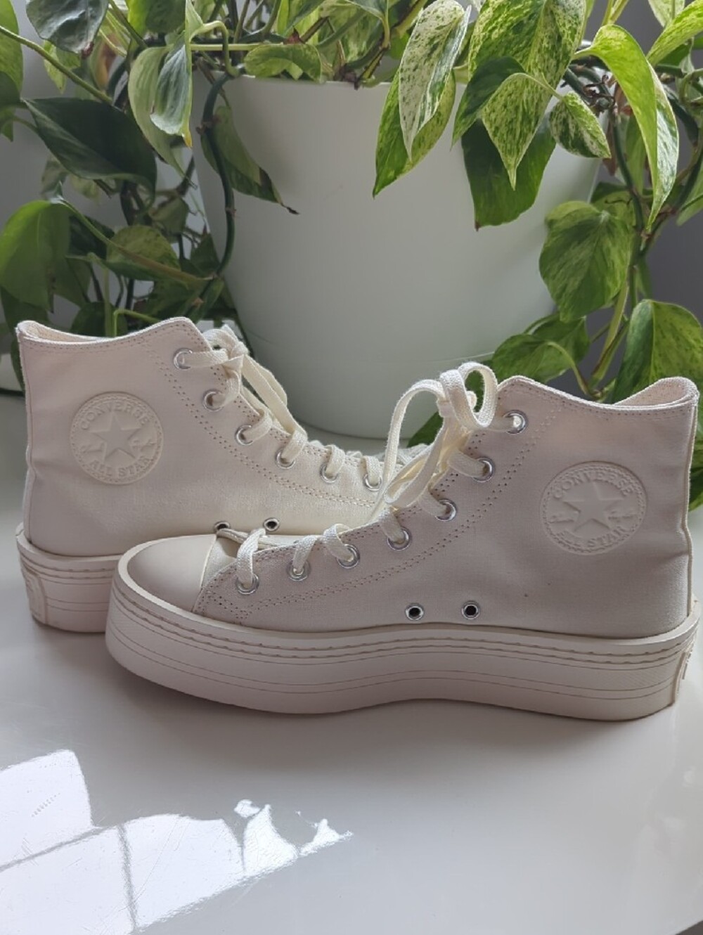 Converse High-Top Platform Sneakers - Off-White
